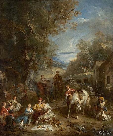 Francois Lemoyne Picnic During the Hunt